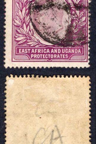 KUT SG27 2r Dull and bright purple Wmk CA probably a fiscal cancel