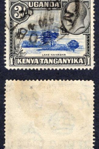 KUT SG120 3/- blue and Black used Cat 17 pounds