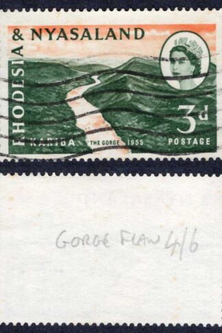 Rhodesia and Nyasaland SG32a 3d Gorge Flaw Cat 8.50