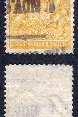 Rhodesia SG8 5/- Orange-yellow used Cat 65 pounds