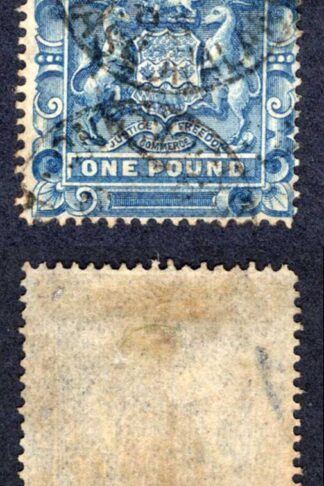 Rhodesia SG10 One Pound Deep Blue used Cat 180 pounds