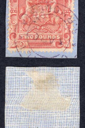 Rhodesia SG11 Two pound Fine used on piece Cat 180 pounds