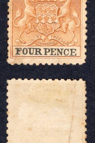 Rhodesia SG28 4d Yellow-brown and Black Mint (small part gum) Cat 35 pounds