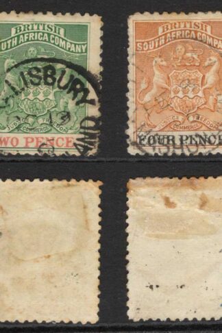 Rhodesia SG27/8 Set of 2 on Thick Paper Cat 48 pounds