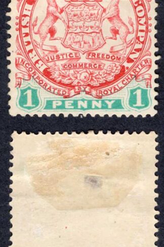 Rhodesia SG29 1d Scarlet and Emerald M/M Cat 45 pounds