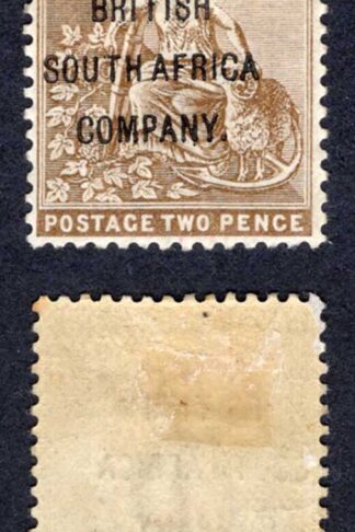 Rhodesia SG60 2d opt British South Africa Company M/M (hinge remainder) Cat 30 pounds