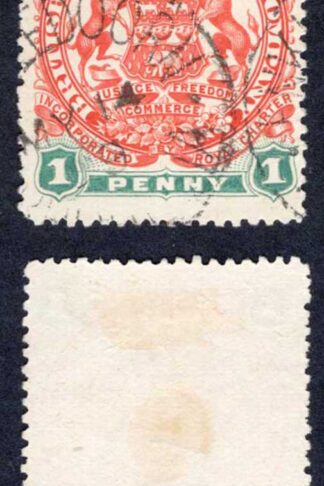 Rhodesia SG67 1d Scarlet and Emerald used Cat 13 pounds