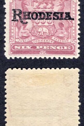 Rhodesia SG106 6d Reddish Purple M/M Cat 13 pounds