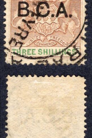 Nyasaland SG10 3/- Brown and Green used Cat 110 pounds