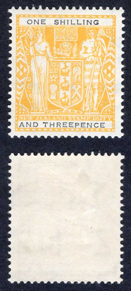 New Zealand SGF217 1/3 Yellow and Black Perf 14 x 13.5 M/M Cat 10 pounds