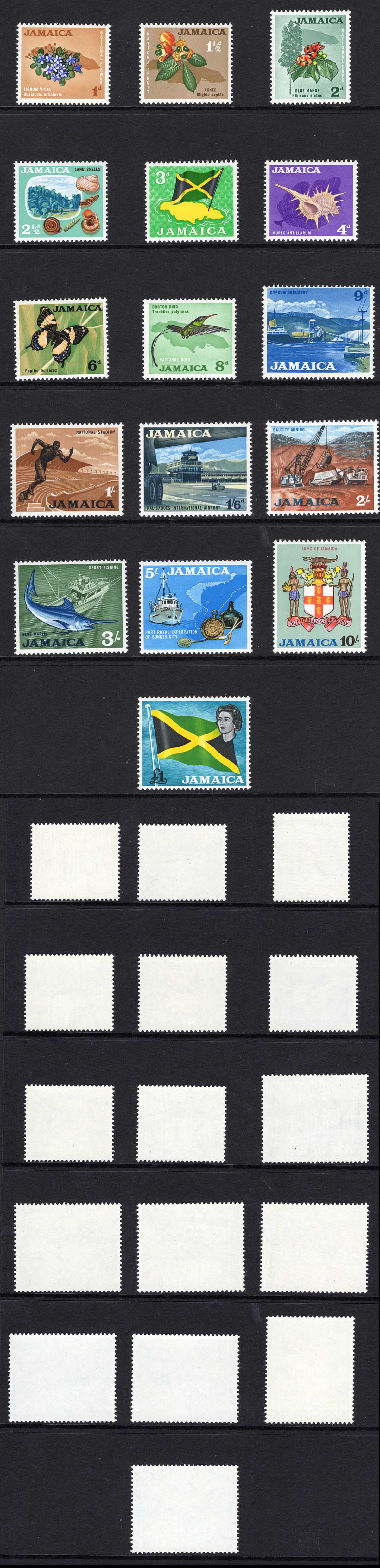 Jamaica SG217/232 1964 Set of 16 U/M Cat 25 pounds