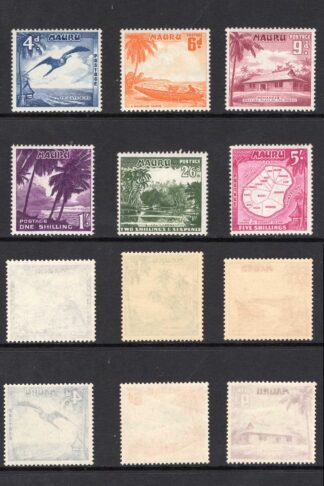 Nauru SG48/56 1954 Set of 9 U/M Cat 15 pounds