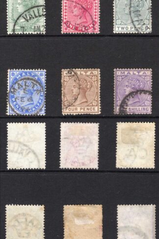Malta SG20/28 1885 Set of 6 fine used Cat 22 pounds