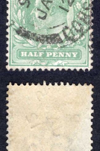 KEVII SG279 1/2d Dull green Harrison Perf 15 x 14 Fine used Cat 45 pounds