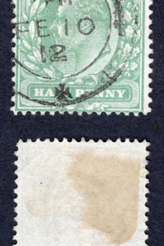 KEVII SG279 1/2d Dull green Harrison Perf 15 x 14 Fine used Cat 45 pounds