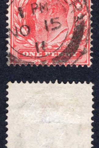KEVII SG281 1d Rose carmine Harrison Perf 15 x 14 Fine used Cat 15 pounds