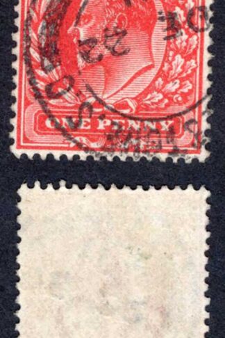 KEVII SG281 1d Rose carmine Harrison Perf 15 x 14 Fine used Cat 15 pounds