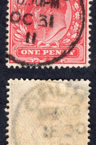 KEVII SG281 1d Rose carmine Harrison Perf 15 x 14 Fine used Cat 15 pounds