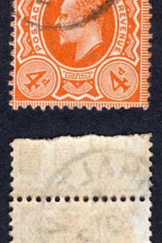 KEVII SG286 4d Bright Orange Harrison Perf 15 x 14 Fine used Cat 15 pounds