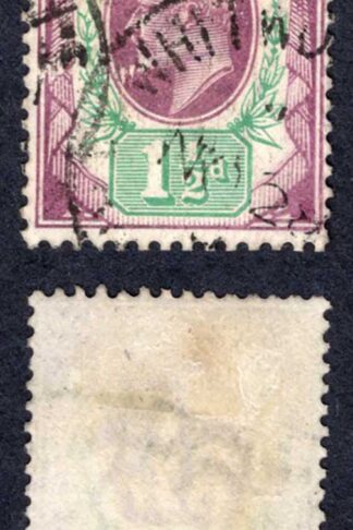 KEVII SG224 1 1/2d Slate- Purple and Bluish Green Chalky DLR used  Cat 12  pounds