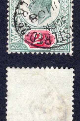 KEVII SG228 2d pale grey-green and scalet DLR Chalky used  Cat 20 pounds