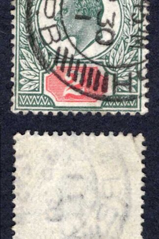 KEVII SG290 2d deep dull green and red Somerset house used Cat 10 pounds