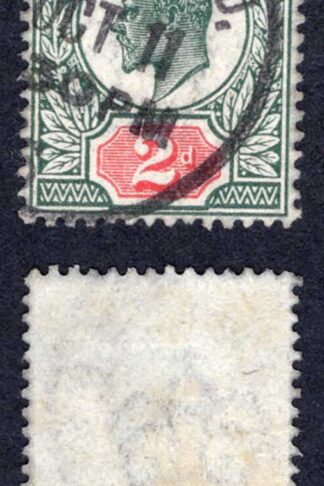 KEVII SG290 2d deep dull green and red Somerset house used Cat 10 pounds