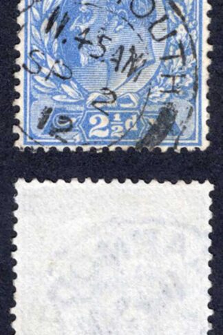 KEVII SG283 2 1/2d Bright Blue Harrison Perf 15 x 14 used  Cat  12 pounds