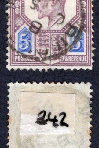 KEVII SG242 5d Dull purple and Ultramarine DLR Used  Cat 10 pounds