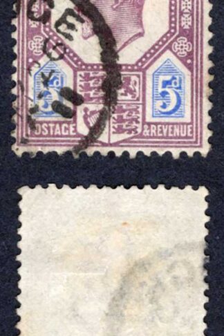 KEVII SG243a 5d Slate purple and ultramarine/chalky used  Cat  12 pounds