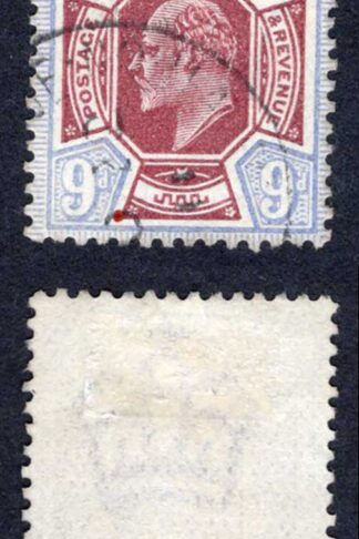 KEVII SG306 9d Reddish purple and  light blue Somerset house used Cat 75  pounds