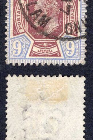 KEVII SG306 9d Reddish purple and  light blue Somerset house used Cat 75  pounds