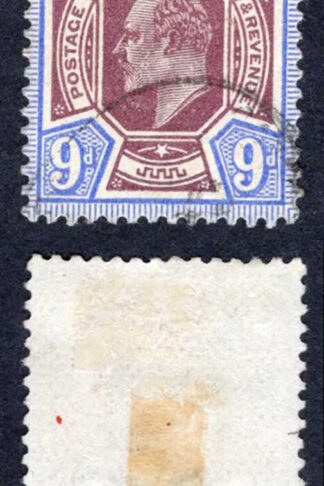 KEVII SG307 9d Dull reddish purple and  blue Somerset house used  Cat 45  pounds