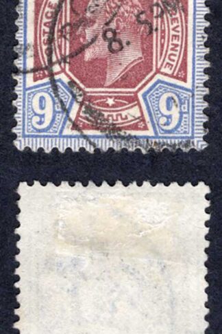 KEVII SG307 9d Dull reddish purple and  blue Somerset house used  Cat 45  pounds