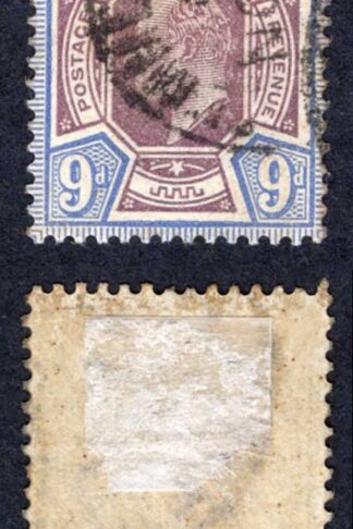 KEVII SG307a 9d Deep plum and blue  Somerset house used Cat 60  pounds