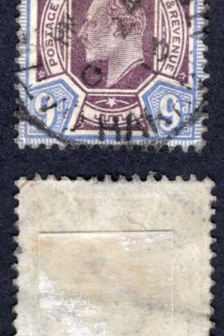 KEVII SG307a 9d Deep plum and blue  Somerset house used Cat 60  pounds