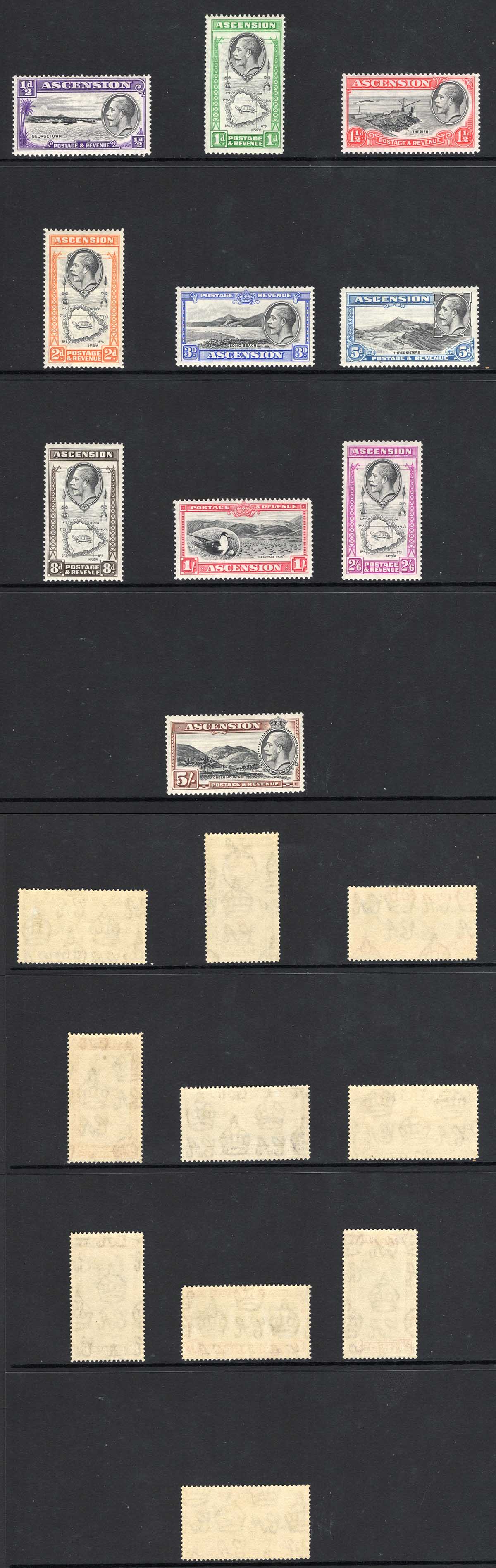 Ascension SG21/8 1934 set 10 M/M Cat 130 pounds
