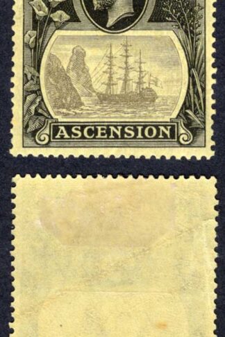 Ascension SG15 4d Grey-black and black Badge of Helena M/M Cat 50 pounds