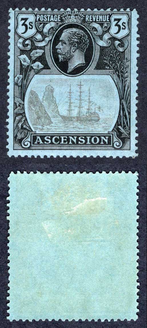 Ascension SG20 3/- Badge of Helena M/M Cat 100 pounds