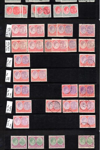 St Kitts Nevis 1937 Selection inc shades perfs etc with values to 2/6 M/M and used