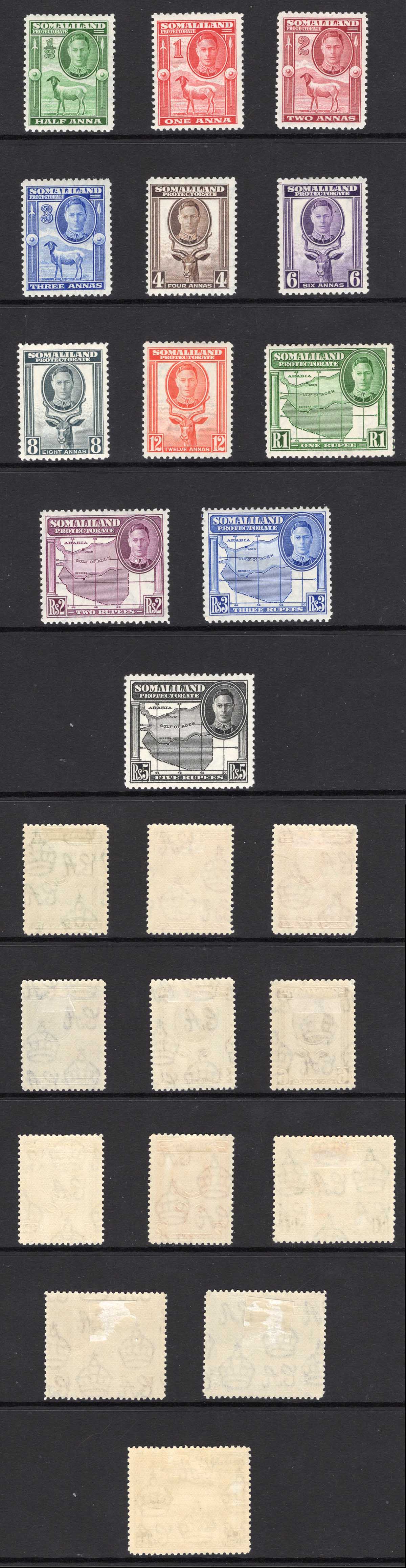 Somaliland SG105/116 1942 Set of 12 M/M Cat 55 pounds