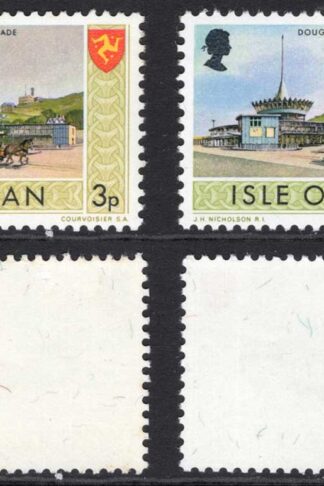 Isle of Man 3p Error of Colour (Border is bistre instead of Green) U/M