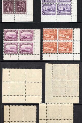 British Guiana SG308a/19 1938 Set of 12 In U/M Blocks Cat 480 pounds