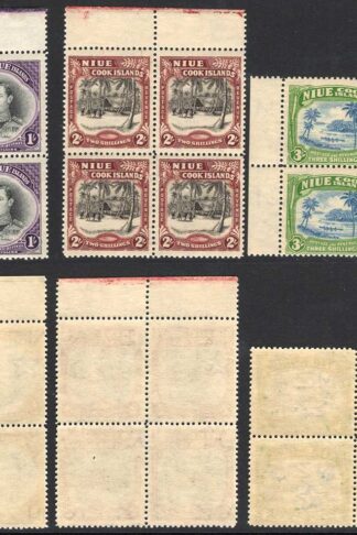Niue SG75/7 1938 Set of 3 in U/M Blocks Cat 240 pounds
