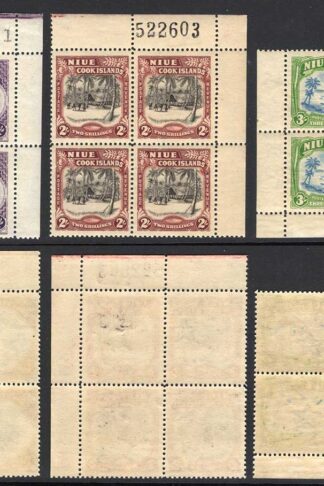 Niue SG75/7 1938 Set of 3 in U/M Blocks Cat 240 pounds