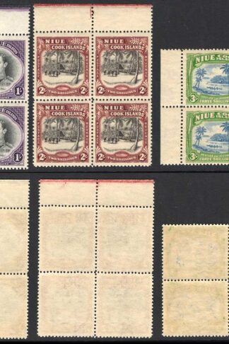 Niue SG75/7 1938 Set of 3 in U/M Blocks Cat 240 pounds