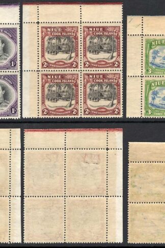 Niue SG75/7 1938 Set of 3 in U/M Blocks Cat 240 pounds