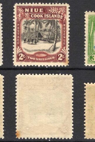 Niue SG75/7 1938 Set of 3 U/M (2/- toned) Cat 60 pounds