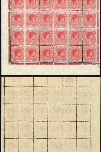 Bahamas SG154b 3d Scarlet Pane of 60 U/M Cat 180 pounds
