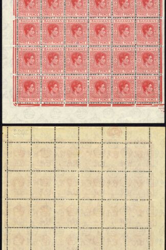Bahamas SG154b 3d Scarlet Pane of 60 U/M Cat 180 pounds